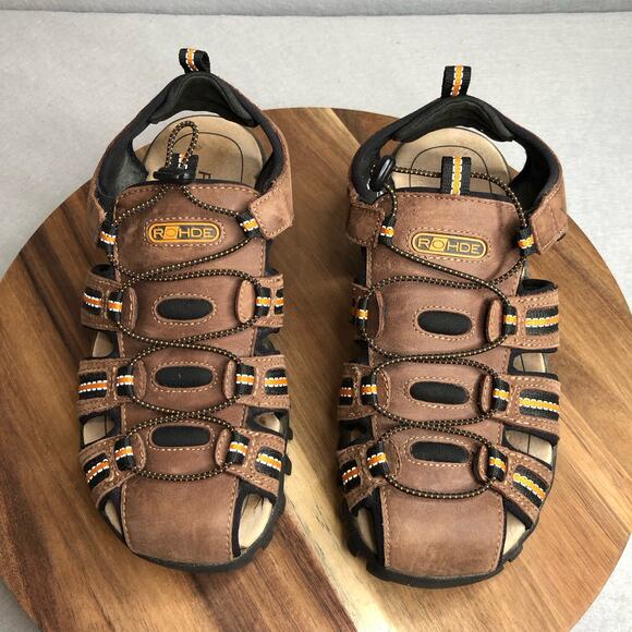 Rohde Leather Hiking Trekking Shoe Nubuck Size 40 Slip on Bungy Strap Brown #314 - Picture 2 of 8